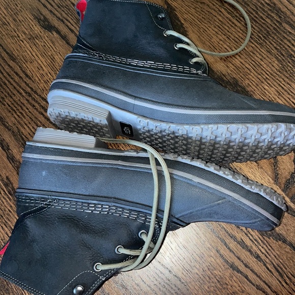 UGG Men's Zetik Black Waterproof Leather Boots - Picture 3 of 7